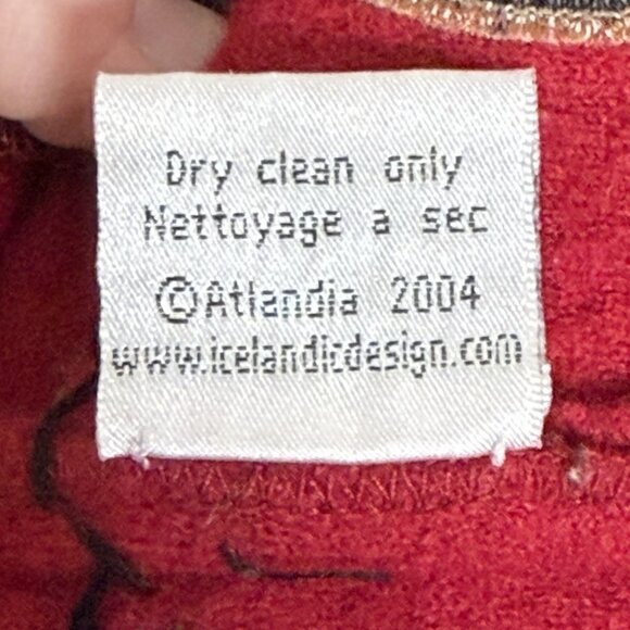 Icelandic Design Boiled Wool Jacket Womens Size M Embroidered Zip Sweater Pocket - Picture 8 of 8